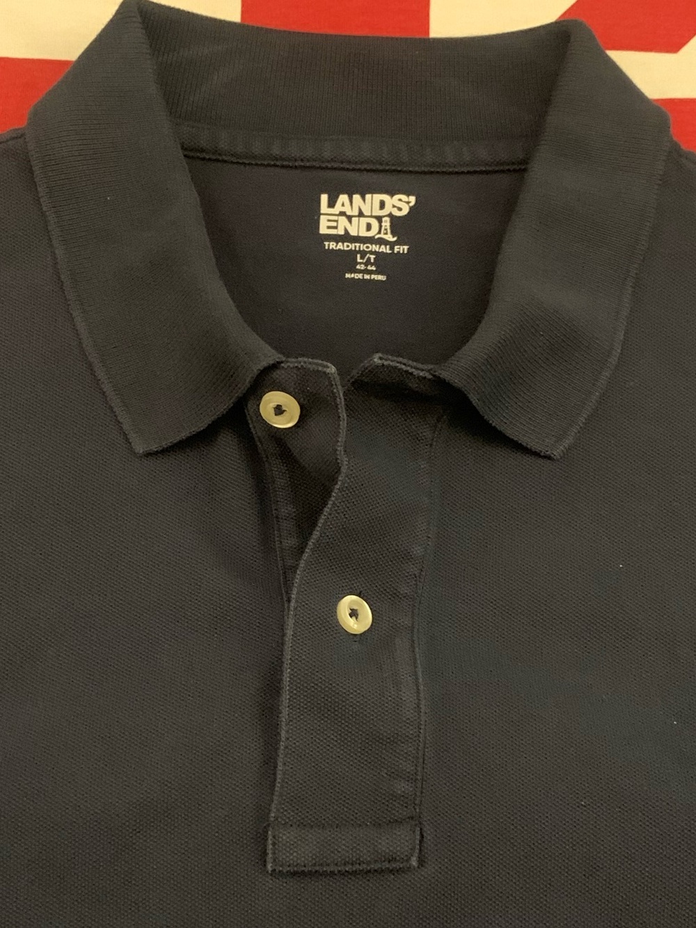 LANDS’ END SS Traditional Fit 2 Button Polo
